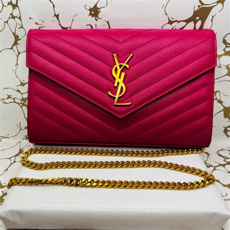 pochette yves saint laurent fucsia|ysl wallet st laurent.